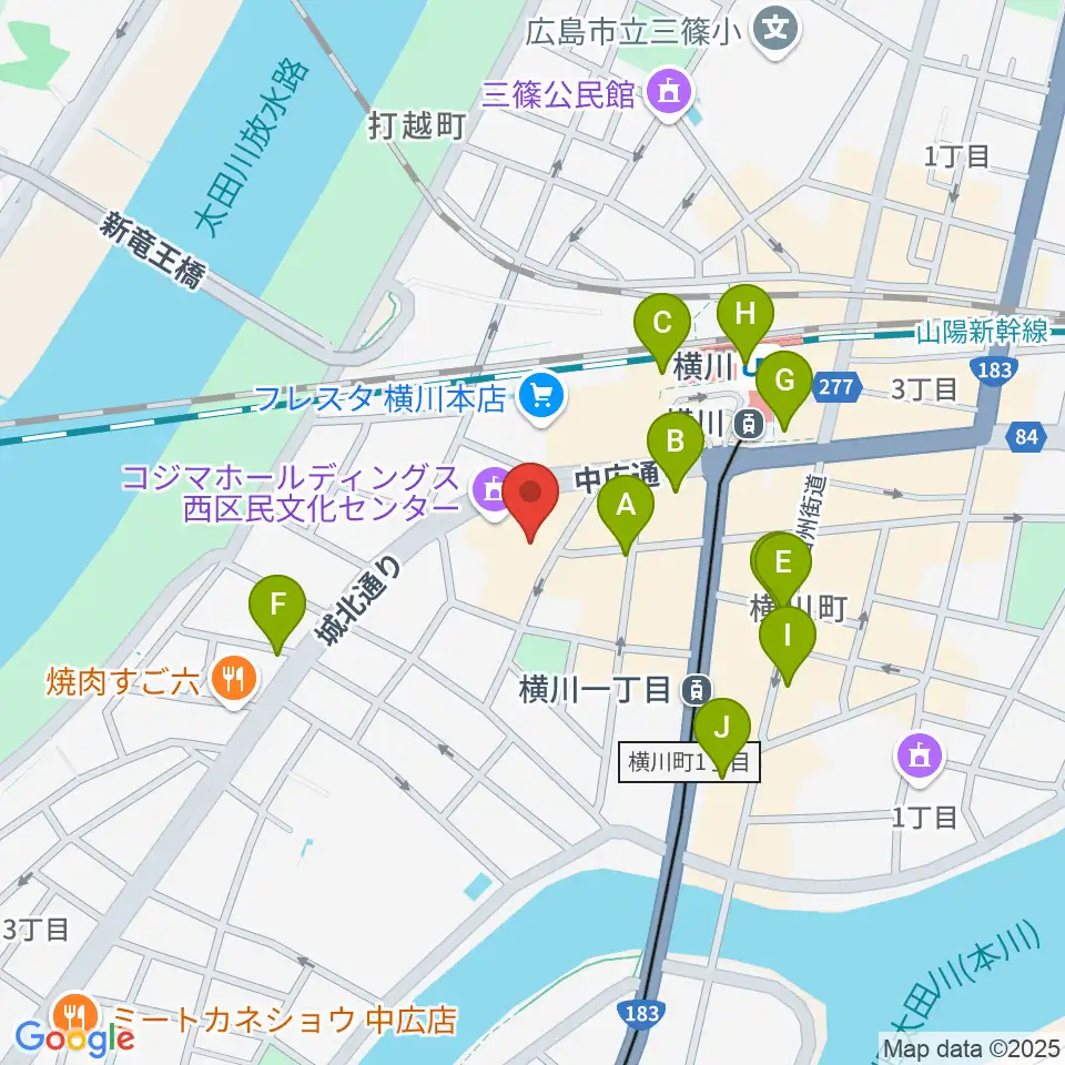 コジマホールディングス西区民文化センター周辺のカフェ一覧地図