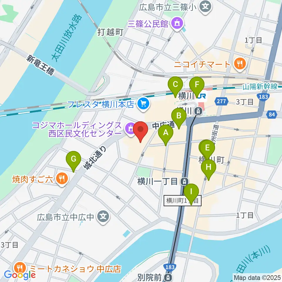 コジマホールディングス西区民文化センター周辺のカフェ一覧地図