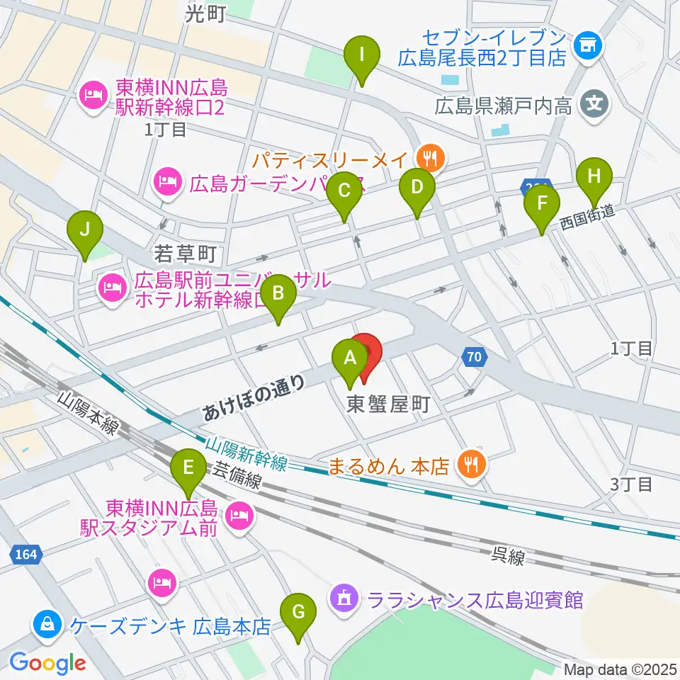 広島市東区民文化センター周辺のカフェ一覧地図
