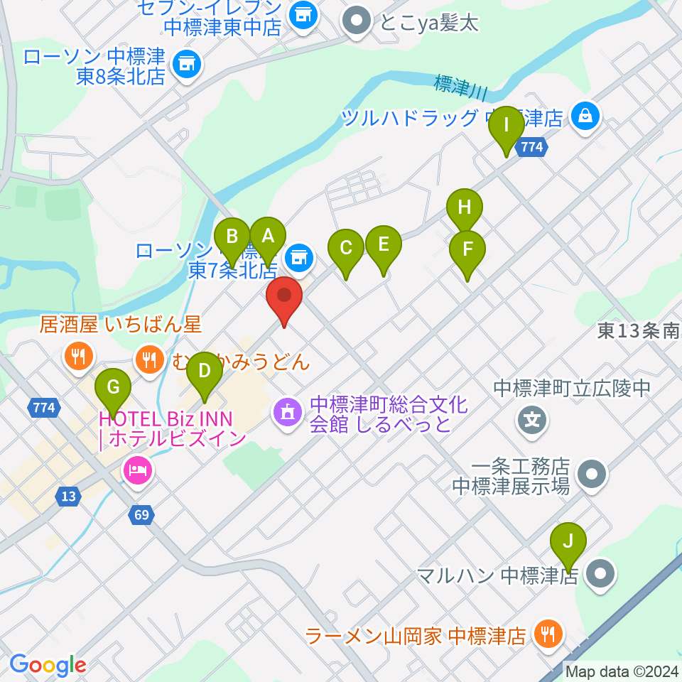 FMはな周辺のカフェ一覧地図