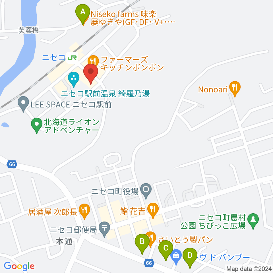 ラジオニセコ周辺のカフェ一覧地図