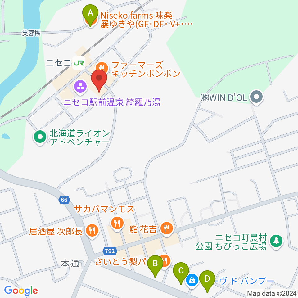 ラジオニセコ周辺のカフェ一覧地図