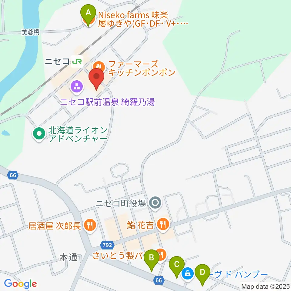 ラジオニセコ周辺のカフェ一覧地図