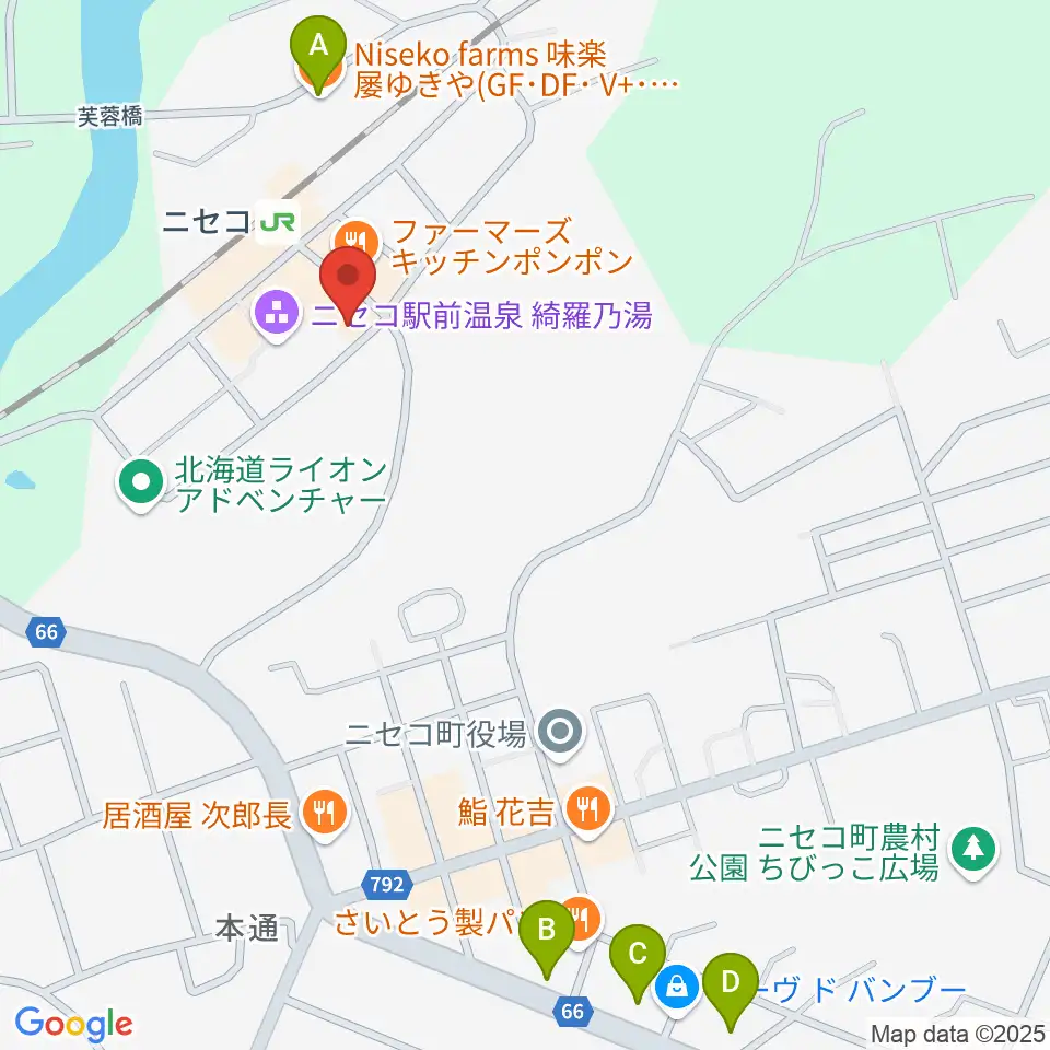 ラジオニセコ周辺のカフェ一覧地図