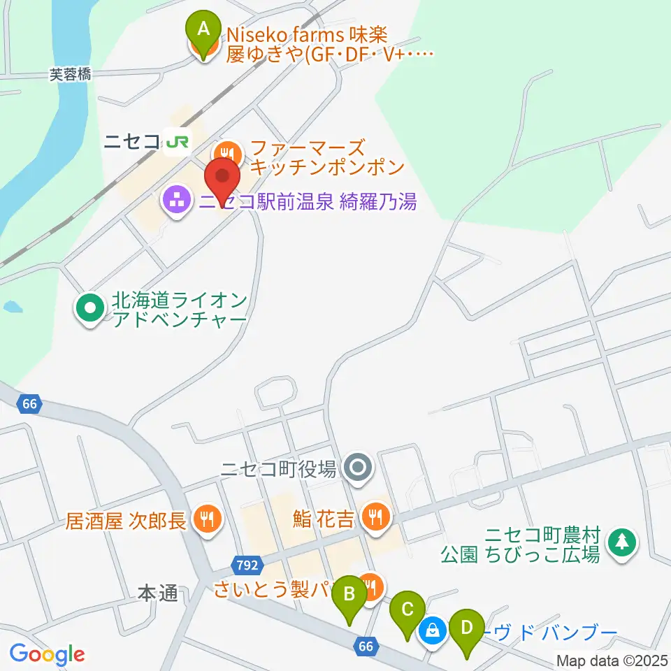 ラジオニセコ周辺のカフェ一覧地図