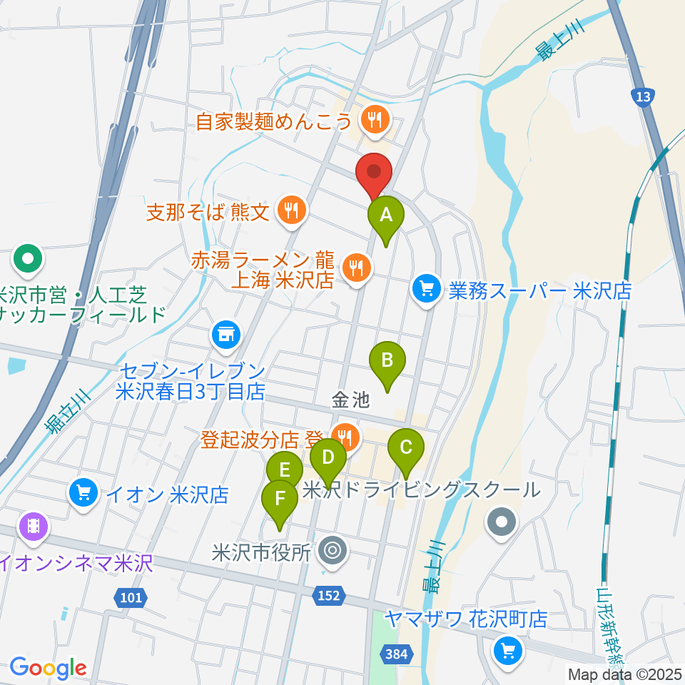 エフエムNCVおきたまGO！周辺のカフェ一覧地図