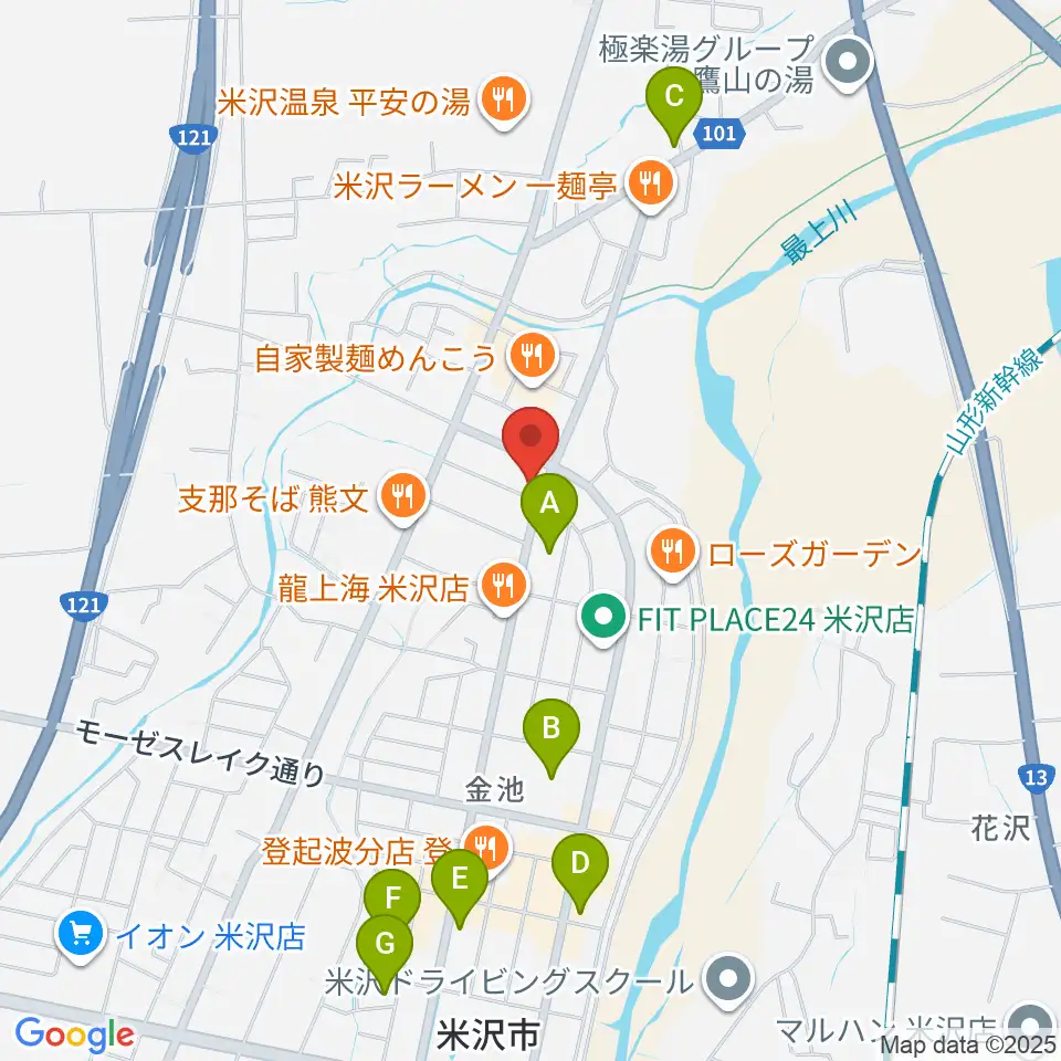 エフエムNCVおきたまGO！周辺のカフェ一覧地図