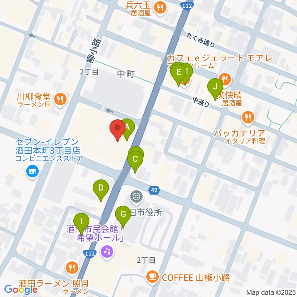酒田FMハーバーRADIO周辺のカフェ一覧地図