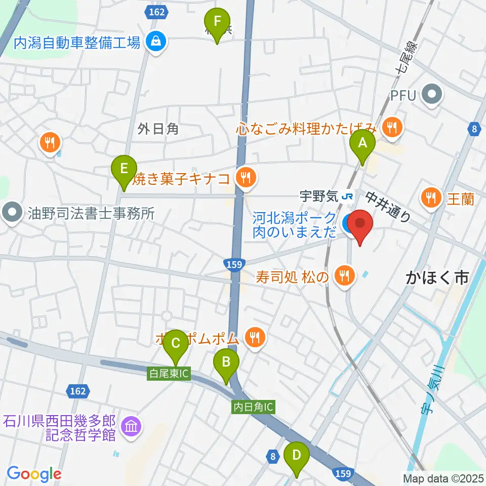 開進堂楽器 MPC宇ノ気周辺のカフェ一覧地図