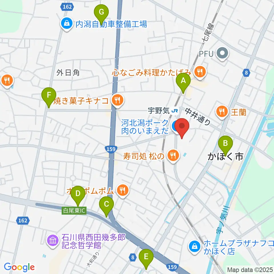 開進堂楽器 MPC宇ノ気周辺のカフェ一覧地図