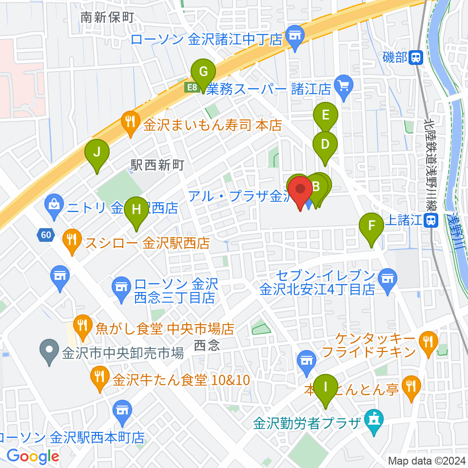 開進堂楽器 MPC諸江周辺のカフェ一覧地図
