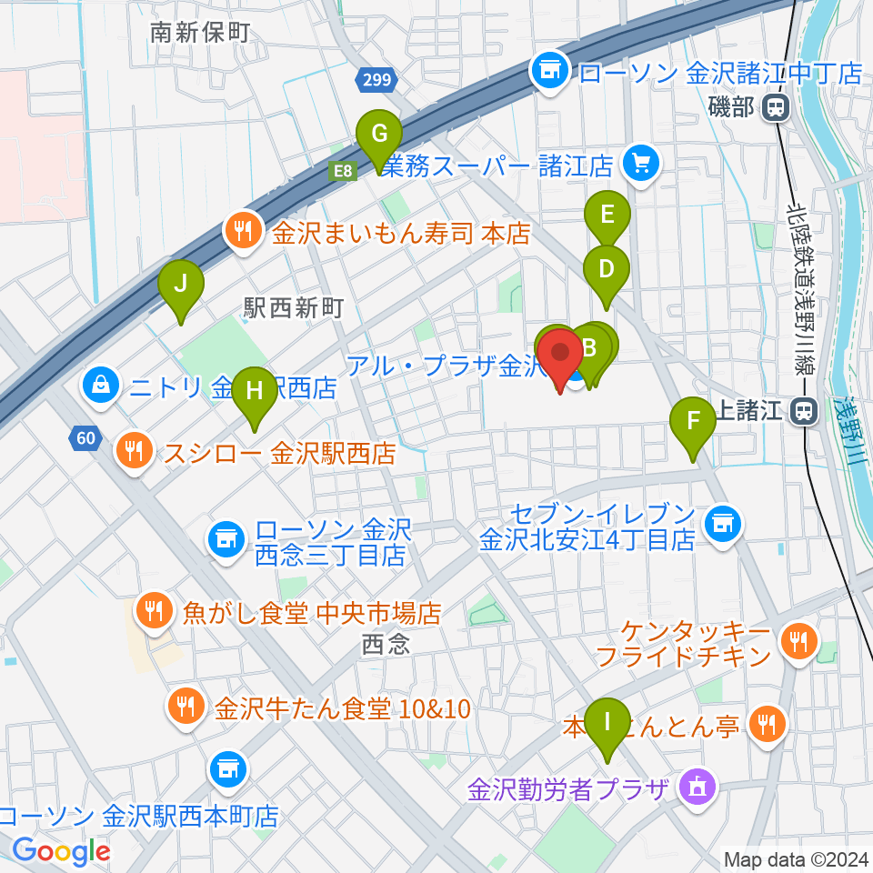 開進堂楽器 MPC諸江周辺のカフェ一覧地図