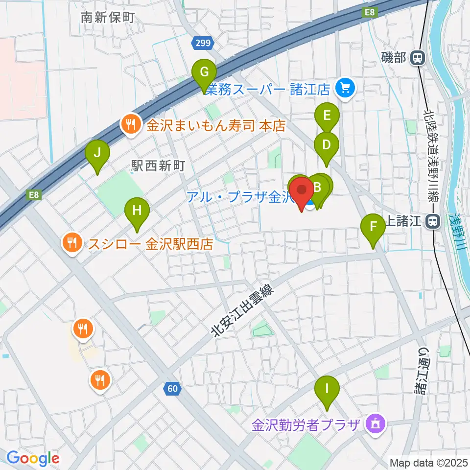 開進堂楽器 MPC諸江周辺のカフェ一覧地図