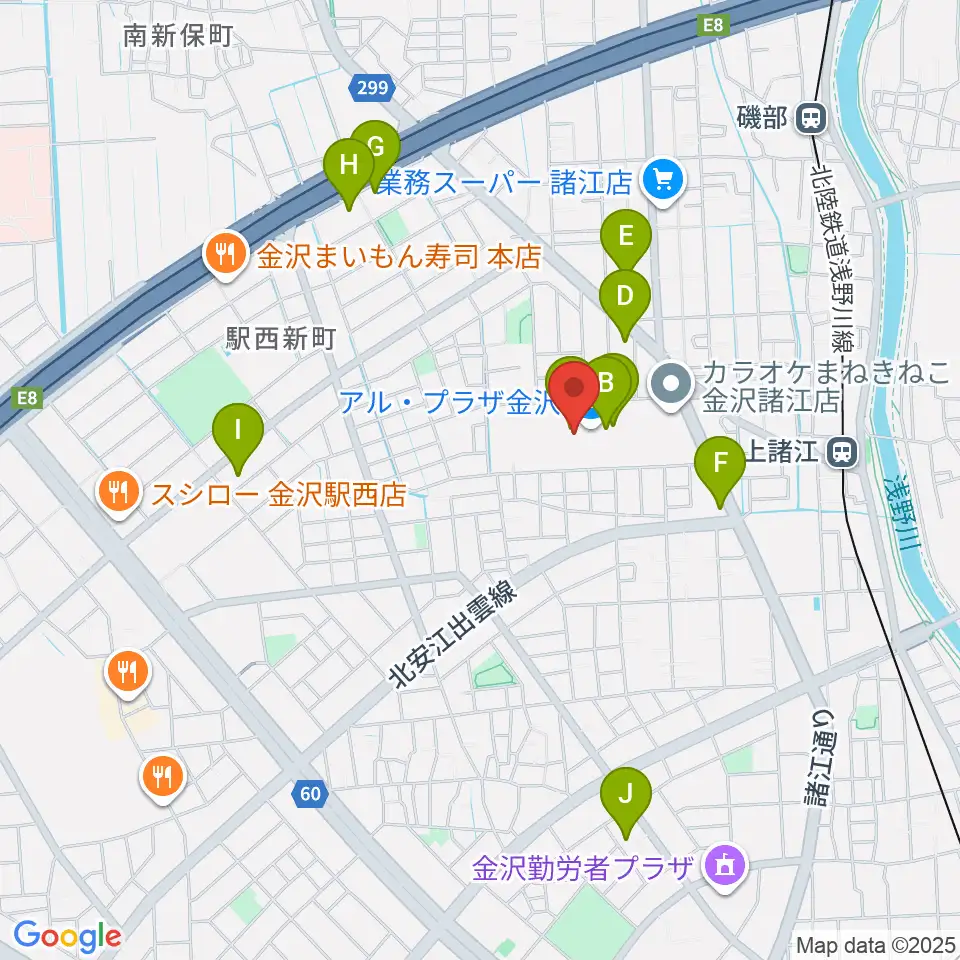 開進堂楽器 MPC諸江周辺のカフェ一覧地図