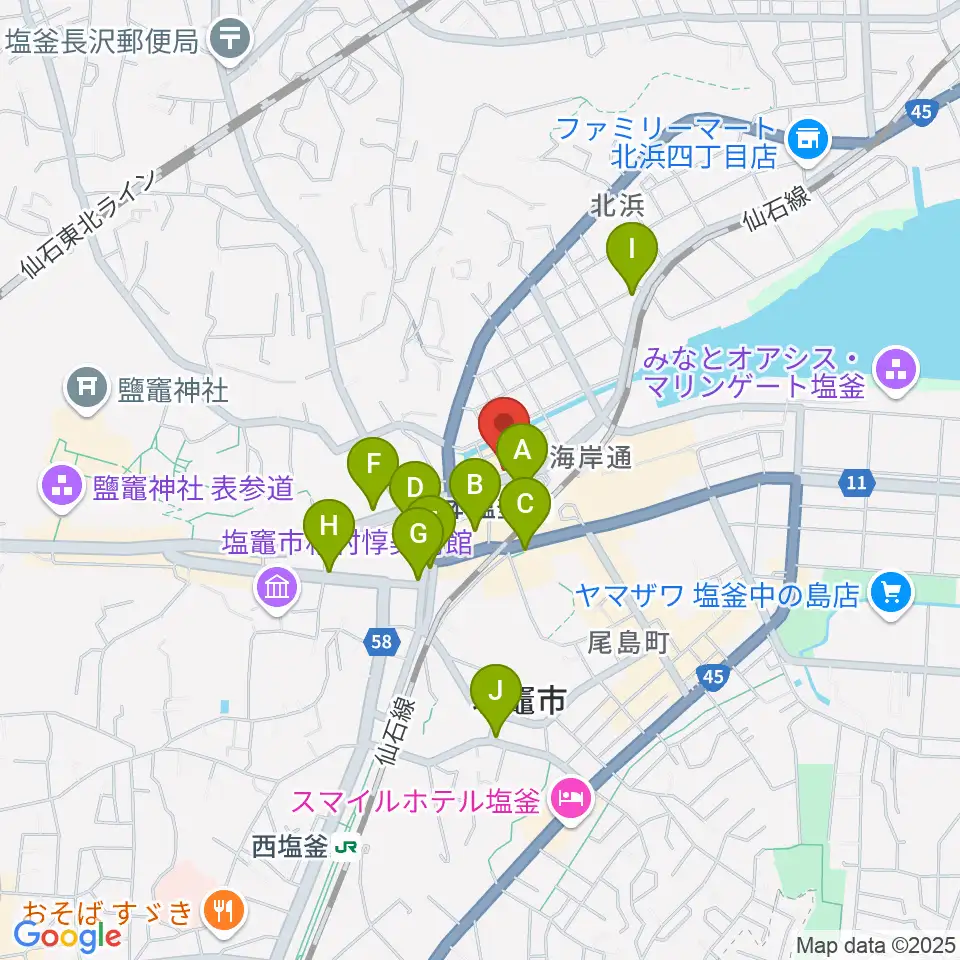 ベイウェーブ周辺のカフェ一覧地図