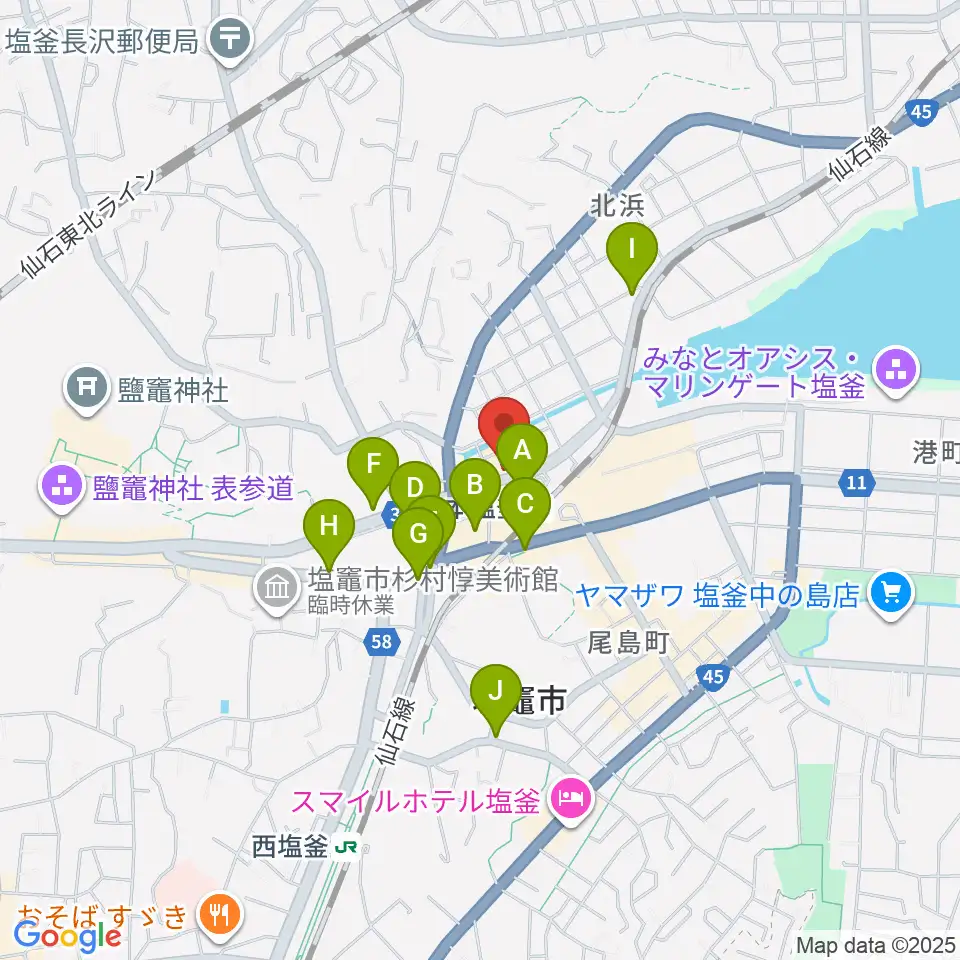 ベイウェーブ周辺のカフェ一覧地図