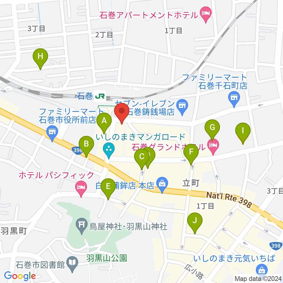 ラジオ石巻周辺のカフェ一覧地図