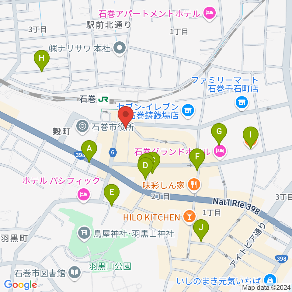 ラジオ石巻周辺のカフェ一覧地図