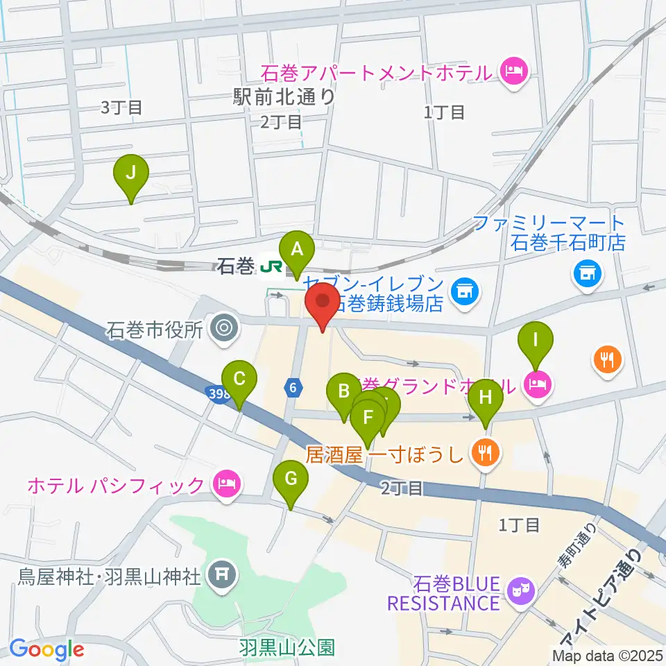 ラジオ石巻周辺のカフェ一覧地図