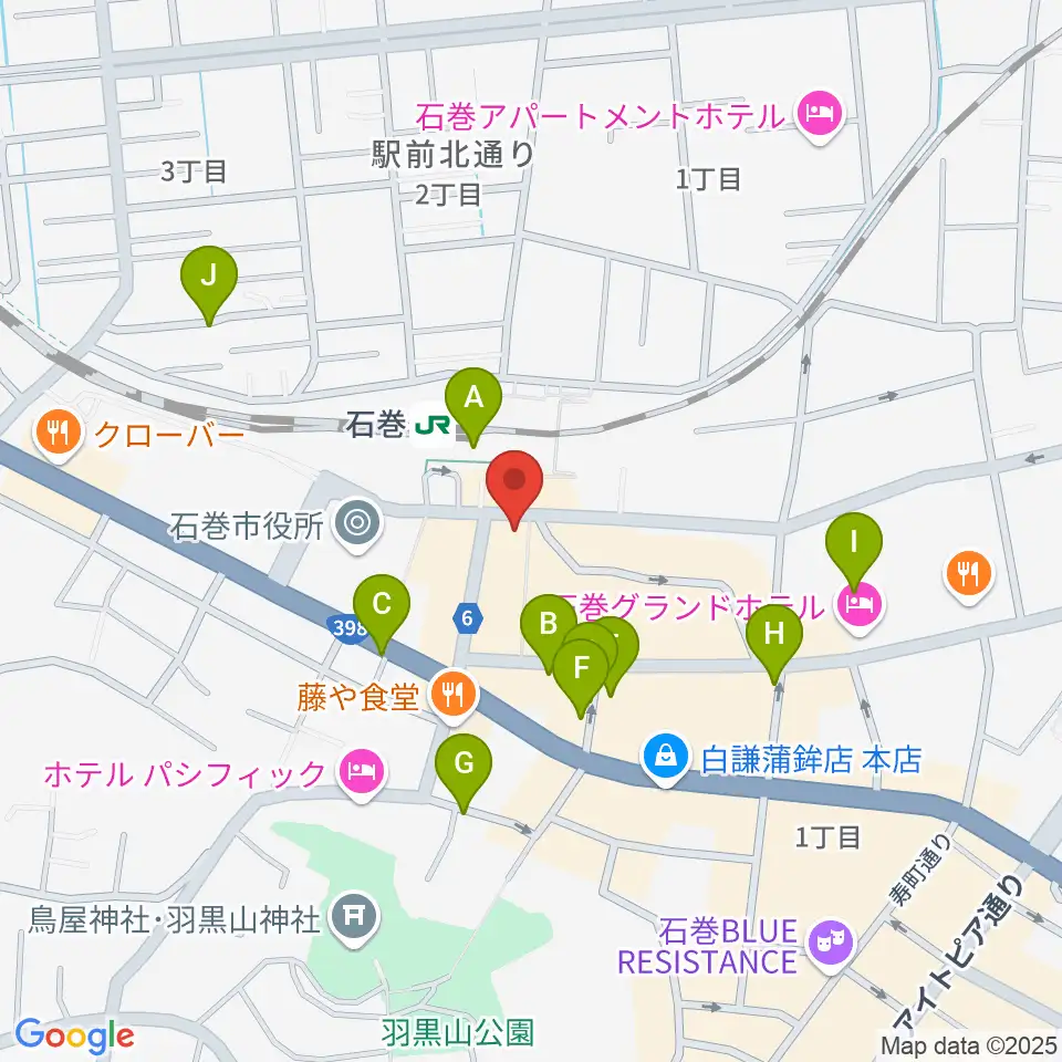 ラジオ石巻周辺のカフェ一覧地図