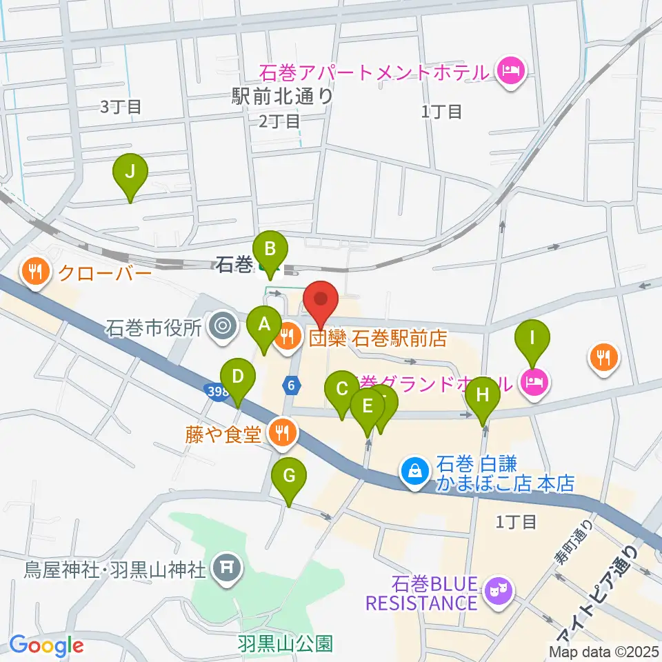 ラジオ石巻周辺のカフェ一覧地図