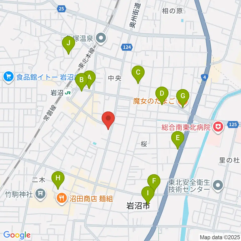 エフエムいわぬま周辺のカフェ一覧地図