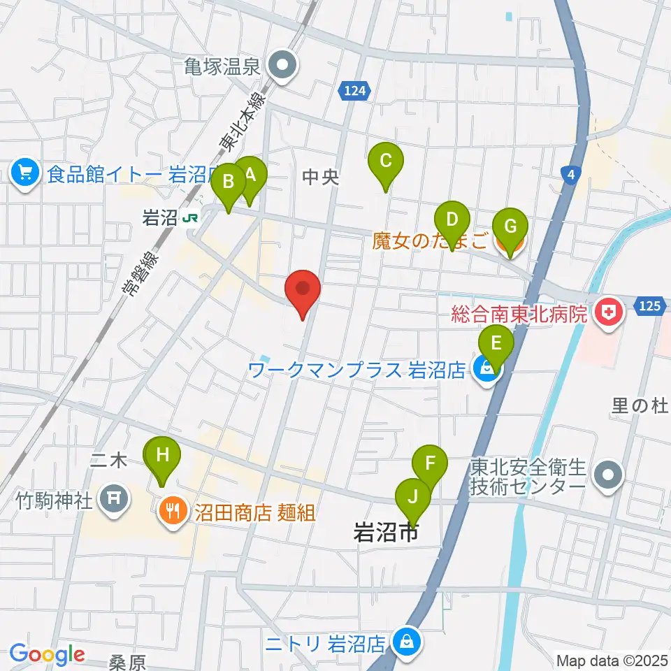 エフエムいわぬま周辺のカフェ一覧地図