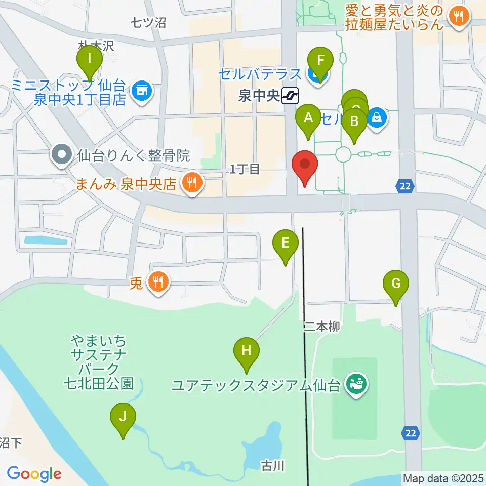 fmいずみ周辺のカフェ一覧地図