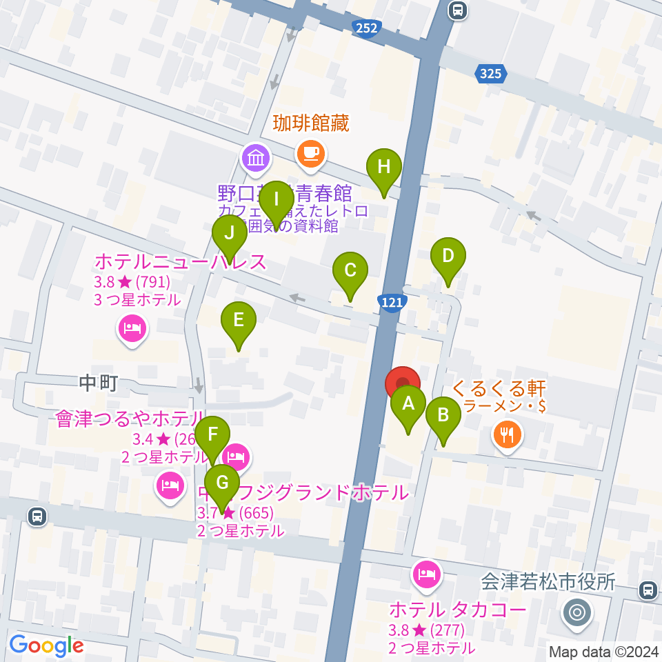 エフエム会津周辺のカフェ一覧地図