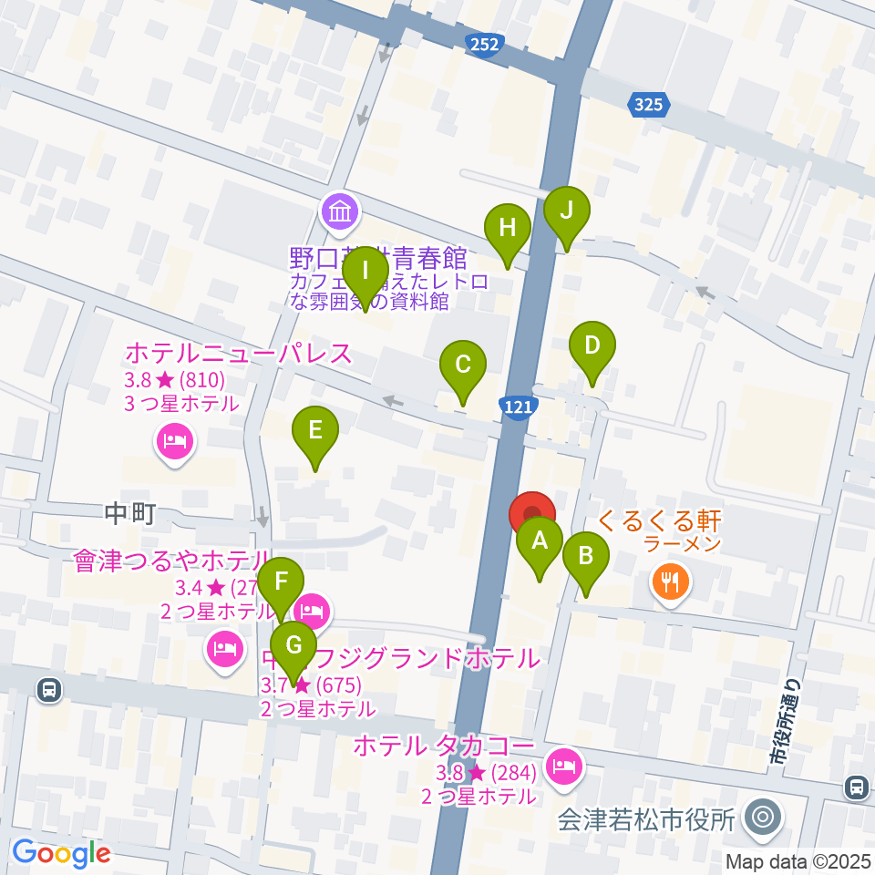 エフエム会津周辺のカフェ一覧地図