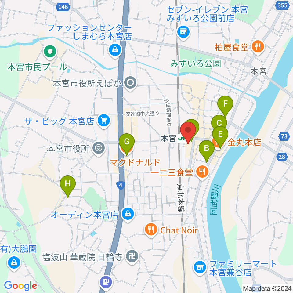 FMモットコム周辺のカフェ一覧地図