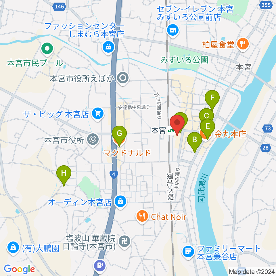 FMモットコム周辺のカフェ一覧地図