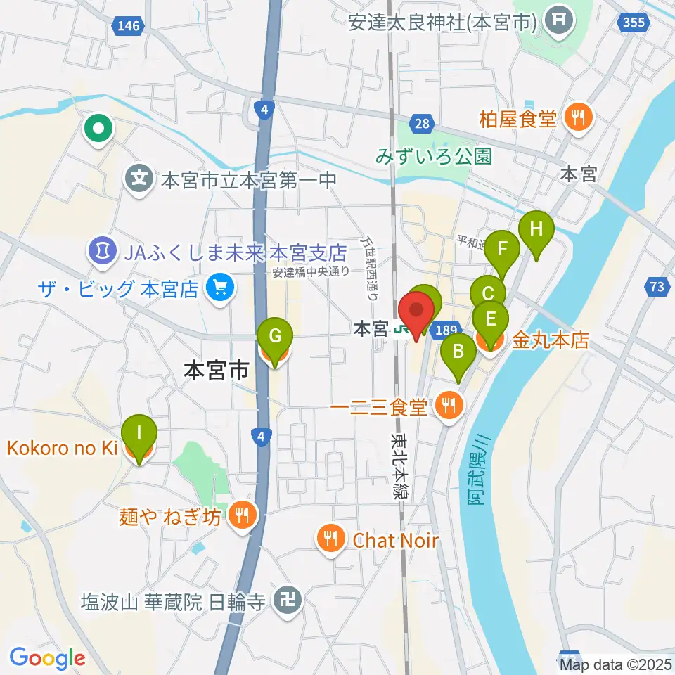 FMモットコム周辺のカフェ一覧地図