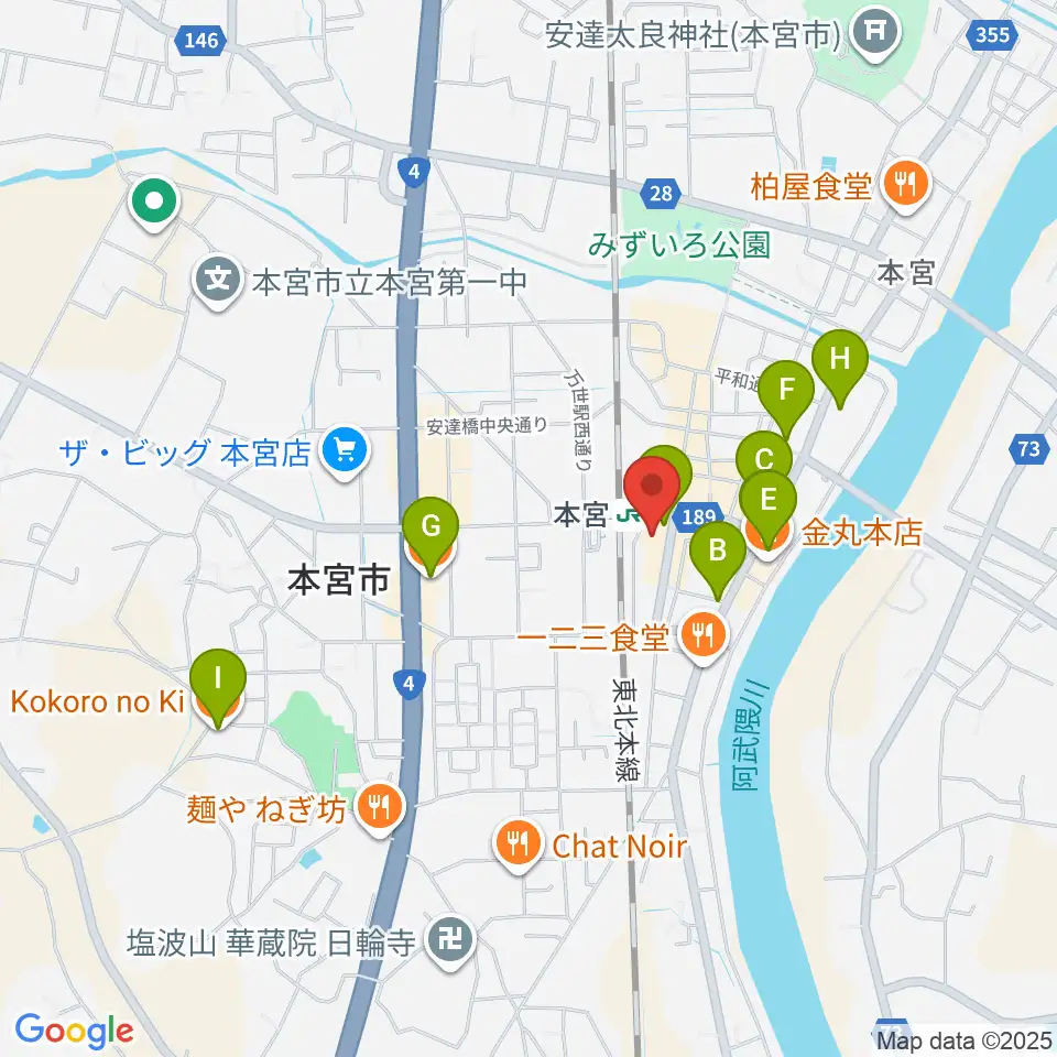 FMモットコム周辺のカフェ一覧地図