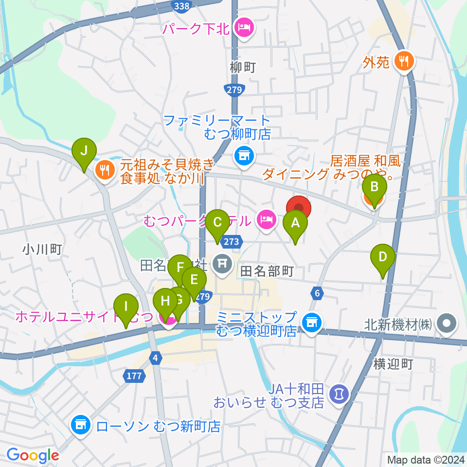 FMアジュール周辺のカフェ一覧地図