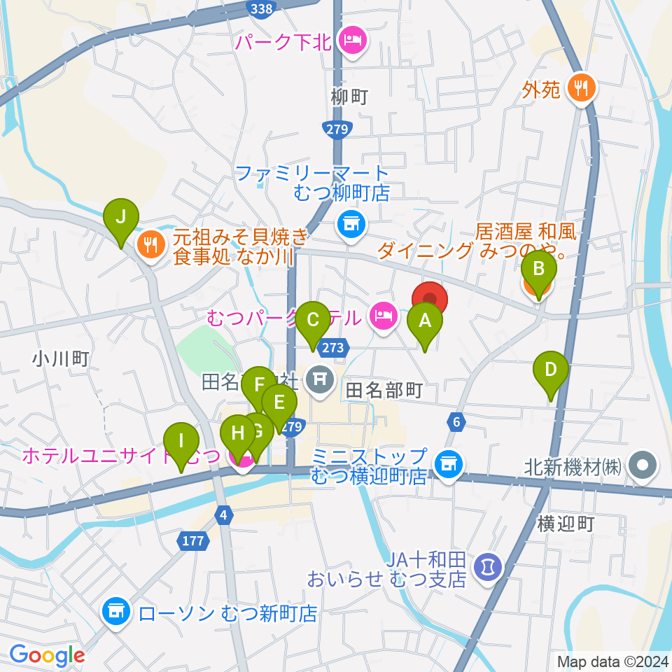 FMアジュール周辺のカフェ一覧地図