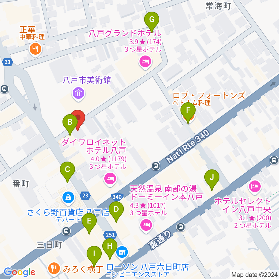 ビーエフエム周辺のカフェ一覧地図