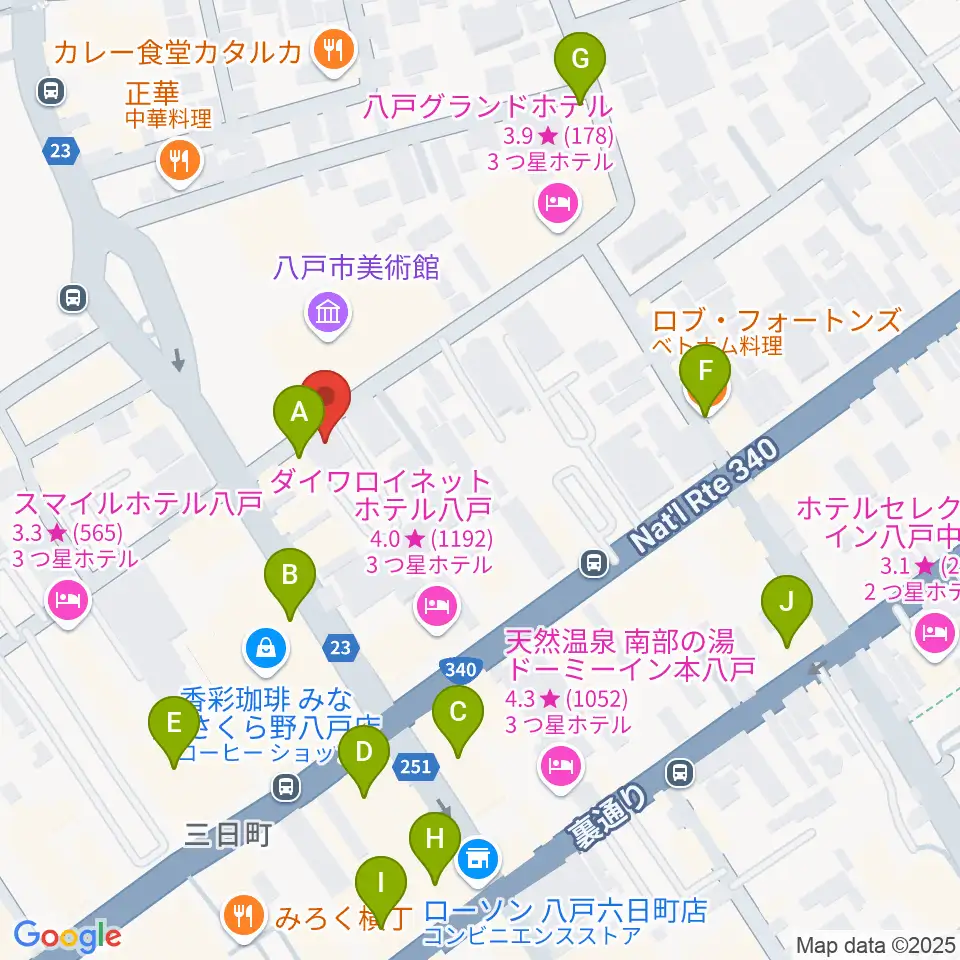 ビーエフエム周辺のカフェ一覧地図