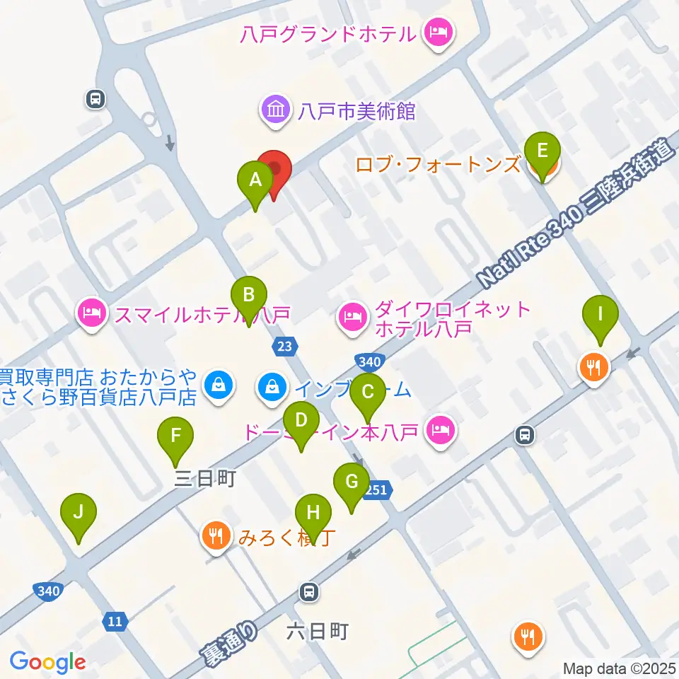 ビーエフエム周辺のカフェ一覧地図