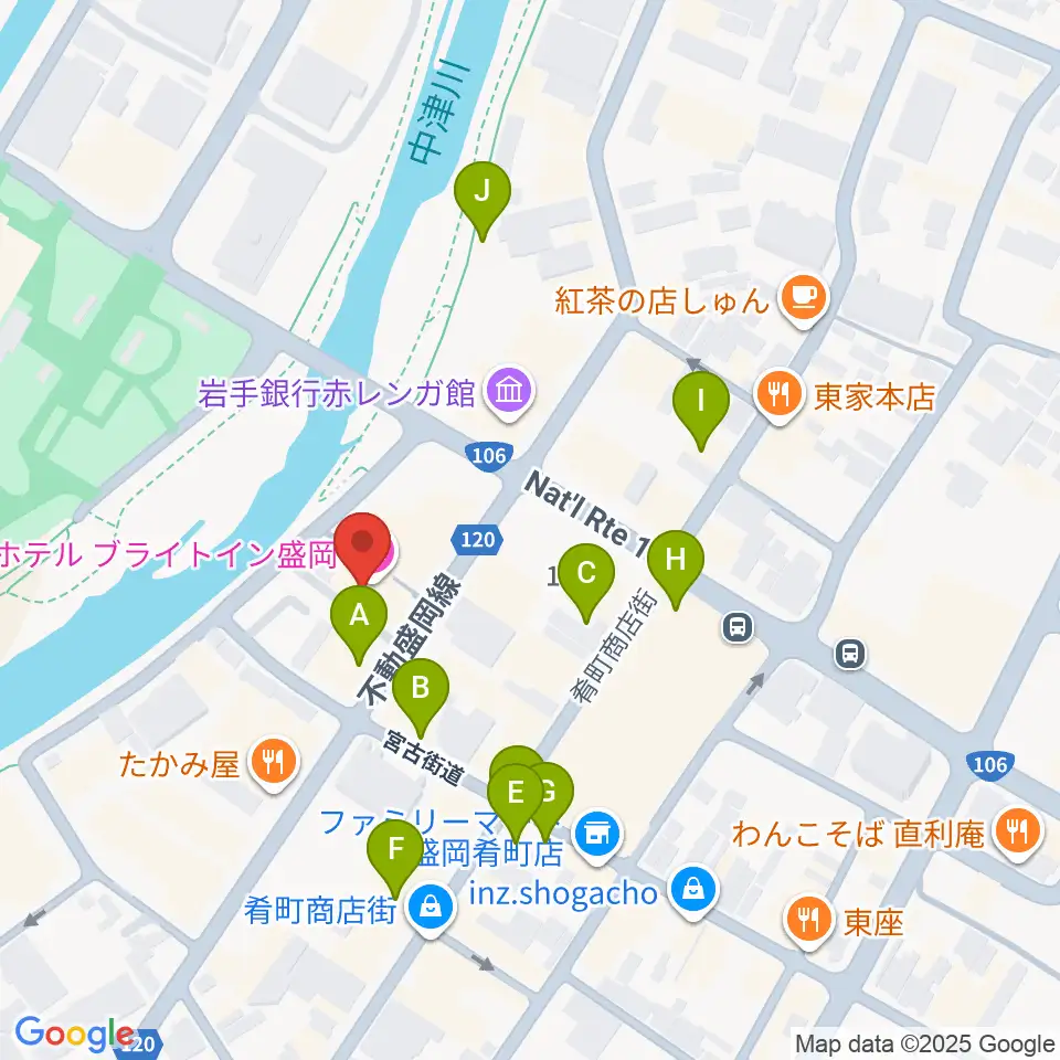 ラヂオもりおか周辺のカフェ一覧地図
