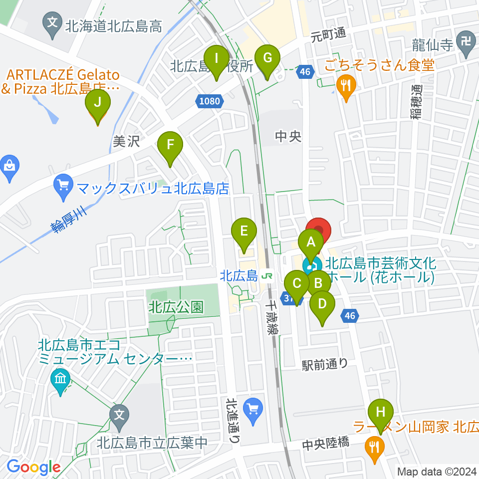 FMメイプル周辺のカフェ一覧地図