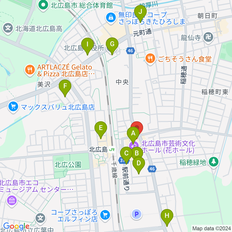 FMメイプル周辺のカフェ一覧地図