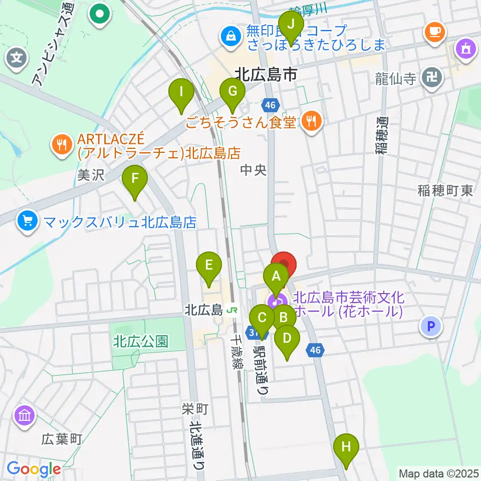 FMメイプル周辺のカフェ一覧地図