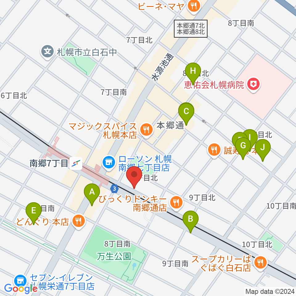 エフエムしろいし With-S周辺のカフェ一覧地図