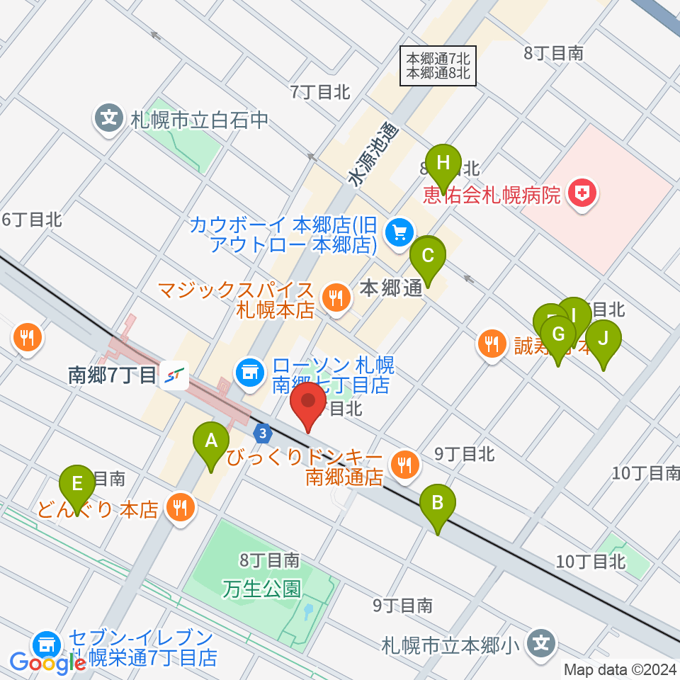 エフエムしろいし With-S周辺のカフェ一覧地図