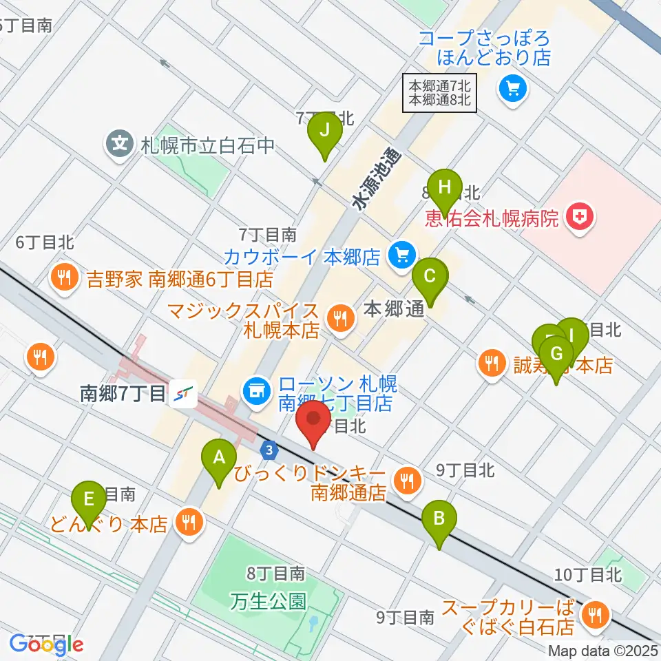 エフエムしろいし With-S周辺のカフェ一覧地図