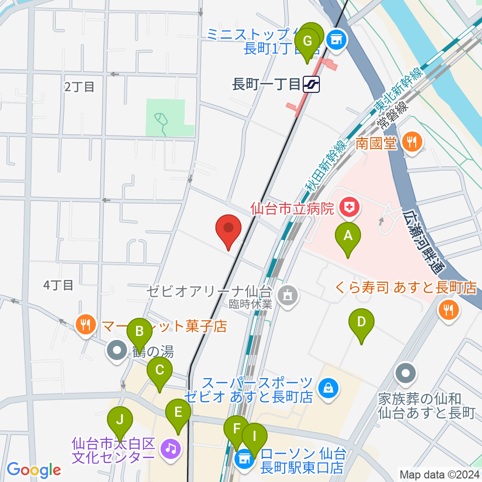 エフエムたいはく周辺のカフェ一覧地図