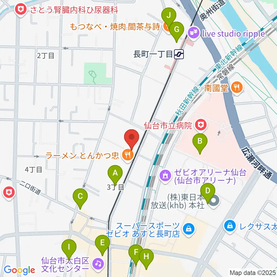 エフエムたいはく周辺のカフェ一覧地図