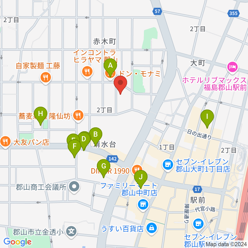 ココラジ周辺のカフェ一覧地図