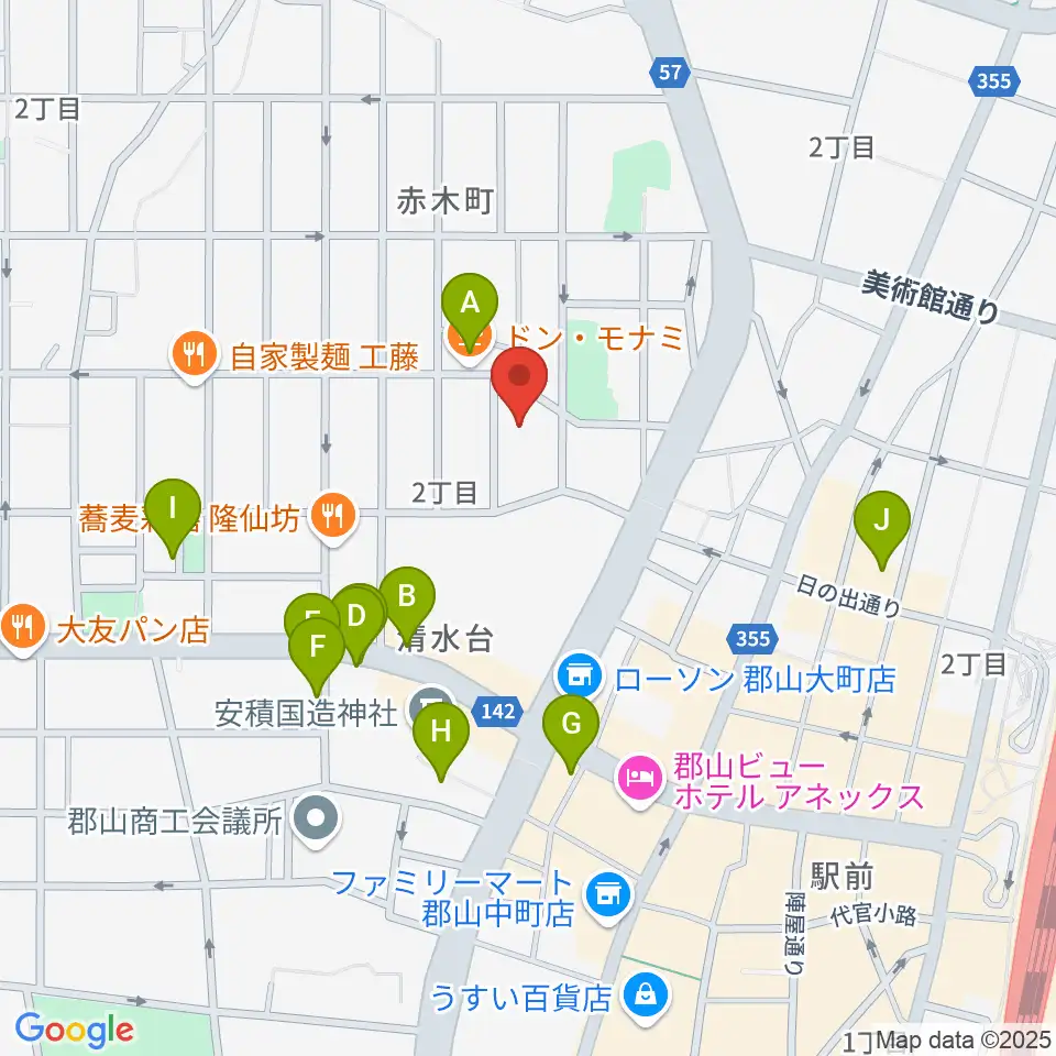 ココラジ周辺のカフェ一覧地図